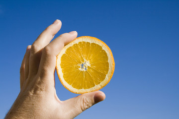 holding orange