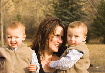 mother and twins
