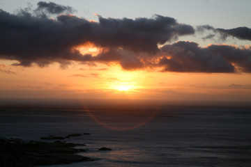 couché de soleil sur cape town et ses environs