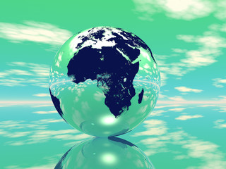 globe in green background