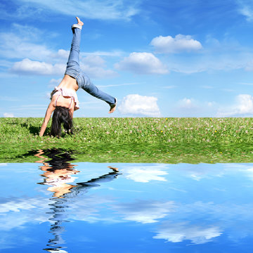 frau - fitness - wasser