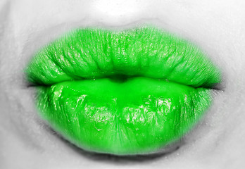 baiser de bouche verte sexy