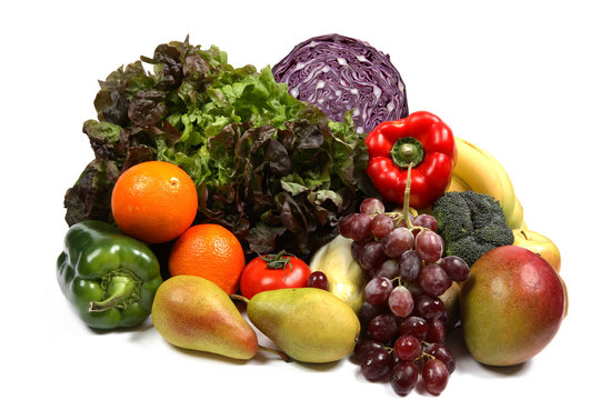 colorful fresh fruits and vegetable