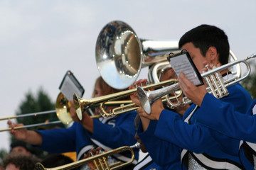 marching band in the stands