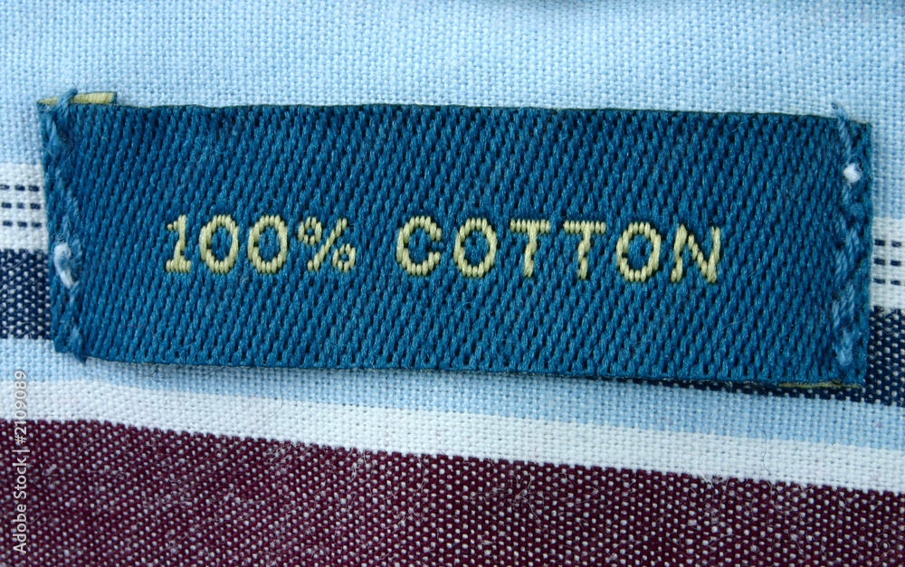 Wall mural 100% cotton - real macro of clothing label