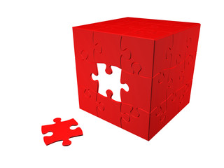 puzzle 3d with piece