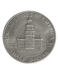 back of half dollar, clippathed