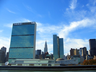 Fototapeta na wymiar Siedziba ONZ, Manhattan, New York