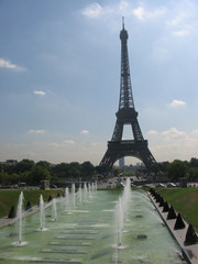 eiffel tower and fountains