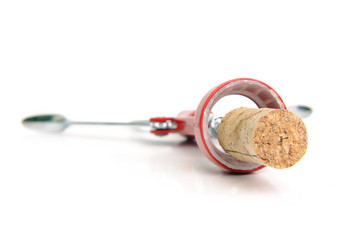 cork screw and wine cork