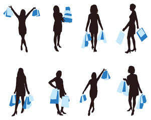 shopping vector woman