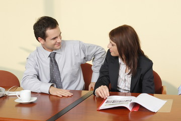 Fototapeta premium business couple chat