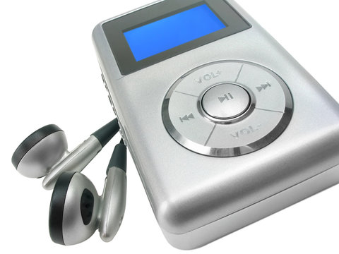 mp3 player with clipping path