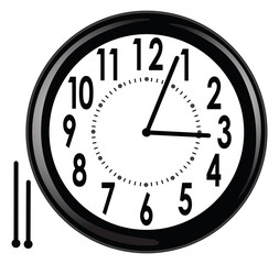 office, school, or home wall clock - vector