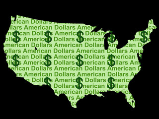 map of usa and currency