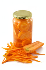 carrots in glass container