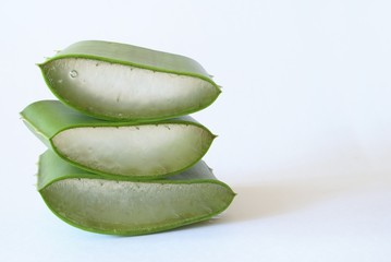 sliced aloe on white