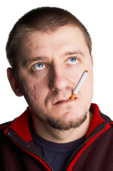 casual man with cigarette