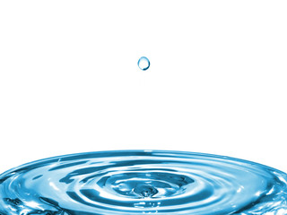 bright water ripples and falling drop