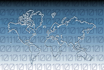 illustration du monde global informatique à traver