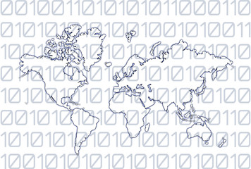 Obraz premium illustration du monde global informatique à traver