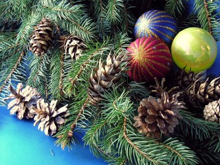 multicolor tinsels on a christmas-tree