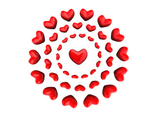 heart in circles