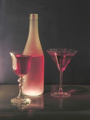 glasses of pink wine