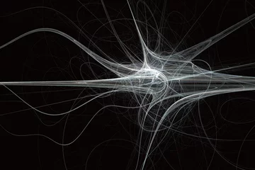 Papier Peint photo Vague abstraite flamme fractale neurone