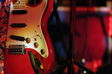 classic red guitar