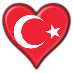 Obraz premium bottone cuore turco - turkey button heart flag