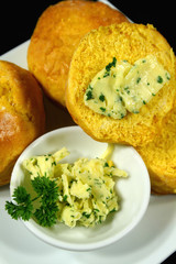 pumkin scones with herb butter