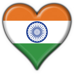 Fototapeta premium bottone cuore indiano - india button heart flag