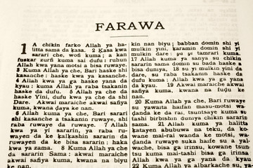 a bible in the hausa language.