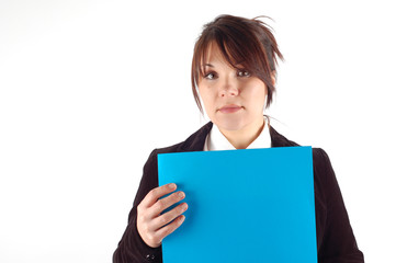 Fototapeta premium businesswoman holding a banner #10