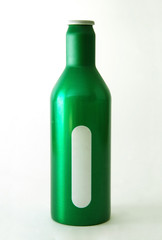 green metal bottle