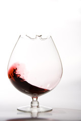 red wine swirling in decanter