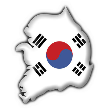 bottone cartina coreana - korea button map flag
