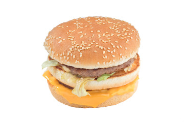 close up of a cheeseburger
