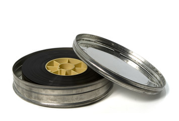 movie trailer in metal film can