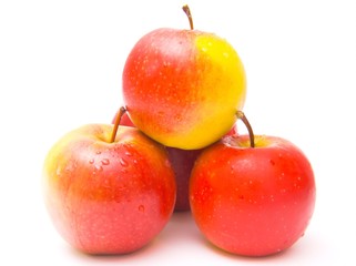 three fresh apples