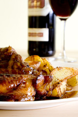chicken on honey with wine