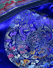 vivid blue oriental silk