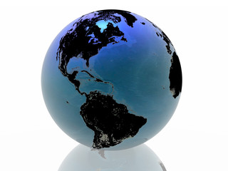 globe in white background