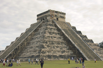 pyramid chichen itza side view,  Chichen-Itza, Mexico