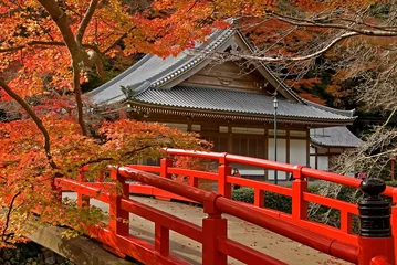 Papier Peint photo Lavable Japon temple d& 39 automne