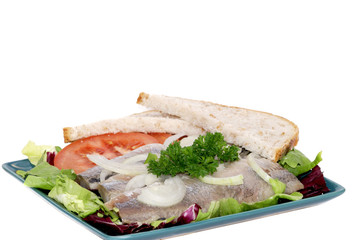 raw herring with lettuce
