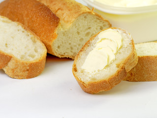 bread with margarine - obrazy, fototapety, plakaty