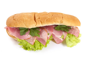 sandwiches with ham and vegetables