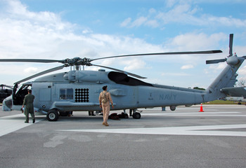 navy helicopter preparation for flight